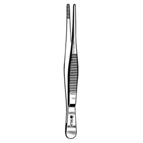 Sklar Instruments Forcep Dressing 12" Thumb Handle Serrated Straight Stainless Steel Each - 19-1112