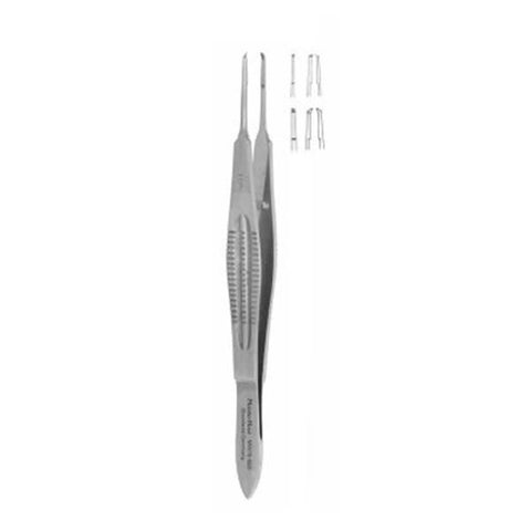 Miltex Forcep Suture Castroviejo 4" 0.6mm/Tying Platform 1x2 Teeth Stainless Steel Each - Integra Miltex - 18-954
