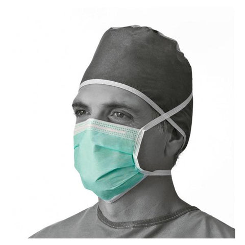 Medline Industries Inc Mask Tie On Surgical Anti-Fog Not ASTM Rated Green 300/Ca - NON27371A