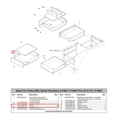 Midmark Corporation Screw 6x1/2" For Exam Table Headrest Each - 040-0006-00
