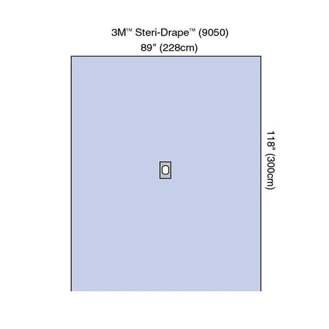 3M Medical Products Drape surgical/general Steri-Drape Fenestrated 89x118" Blue Sterile 20/Ca - 9050