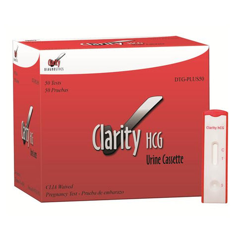 Diagnostic Test Group Clarity Plus hCG Urine Test Cassette CLIA Waived 50/Bx - DTG-HCGPLUS50