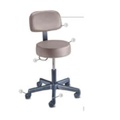 Brewer Company Stool Exam Century Series Specify Color Casters Adjustable Backrest 5 Leg Each - 11001BV