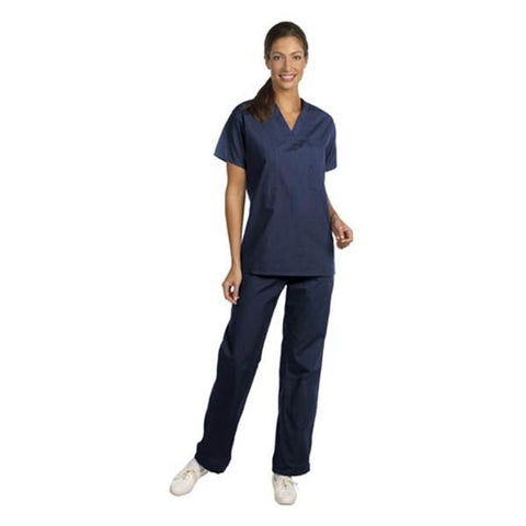 Fashion Seal Shirt Scrub 100% Cotton Unisex Navy Medium Reversible 1 Pocket Each - 6719-M