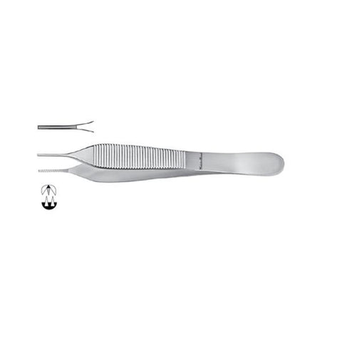 Miltex Forcep Tissue Adson Meister-Hand 4-3/4" Cross Serrated Straight 1x2 Teeth SS Each - Integra Miltex - MH6-121