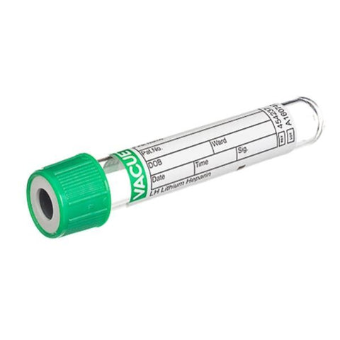 Greiner Vacuette Tube Venous Blood Collection Vacuette 2mL 13x75mm PP Lthm Hep Gry/Wht 24x50/Ca - 454237