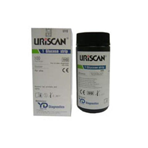 Biosys Laboratories Uriscan 1 Glucose Test Strip 100 Count 10/Ca - U19