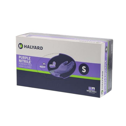 O & M Halyard Gloves Exam Purple Nitrile PF Nitrile Latex-Free 9.5 in Sm Purple 100/Bx, 10 BX/CA - 55081