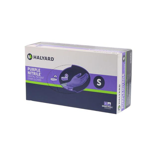 O & M Halyard Gloves Exam Purple Nitrile PF Nitrile Latex-Free 9.5 in Sm Purple 100/Bx, 10 BX/CA - 53431