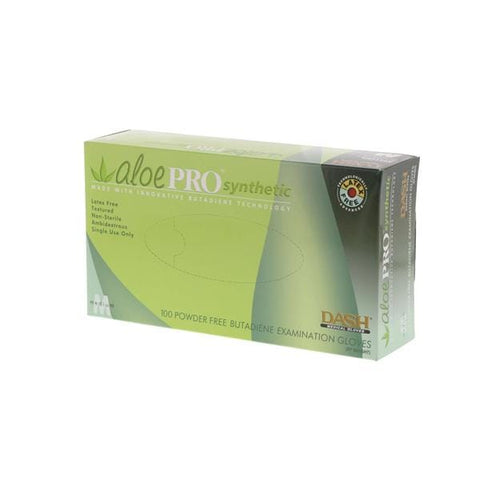 Dash Medical Gloves Inc Gloves Exam AloePRO Powder-Free Synthetic Latex-Free 9.8 in Medium Green 100/Bx - APS100M