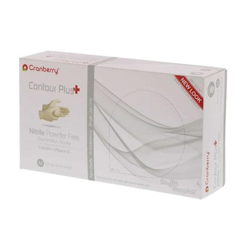 Pro2 Solutions, Inc Gloves Exam Contour Plus PF Nitrile Latex-Free 9.5 in Md Pro White 100/Bx, 10 BX/CA - CR3227