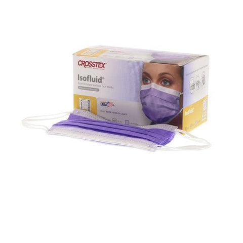 Crosstex International Mask Isofluid Anti-Fog ASTM Level 1 Lavender 50/Bx, 40 BX/CA - GCILV