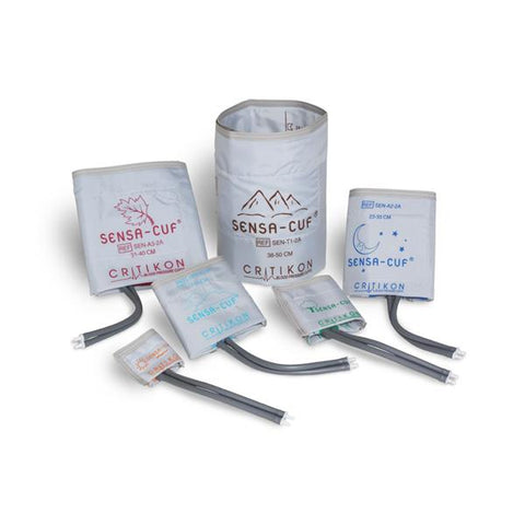 GE Precision Healthcare Cuff Blood Pressure Critikon Sensa-Cuf 17-25cm Sm Adlt Arm White/Light Blue 5/Bx - 2462