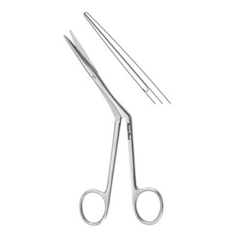 Miltex Scissors Nasal Knight Meister-Hand 6-3/4" Angled Stainless Steel Each - Integra Miltex - MH20-160