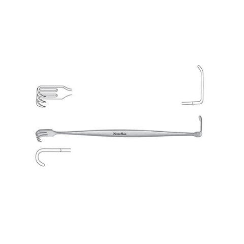 Miltex Retractor Thyroid Goiter Senn Meister-Hand 6-3/8" Shrp 3 Shrp Prng Dbl End SS Each - Integra Miltex - MH11-74