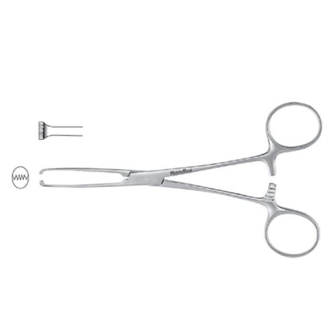 Miltex Forcep Tissue Allis Meister-Hand 6" Serrated Straight 5x6 Teeth SS Each - Integra Miltex - MH16-8