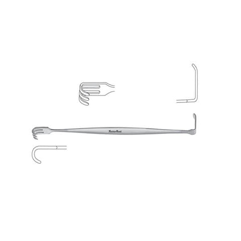 Miltex Retractor Thyroid Goiter Senn Meister-Hand 6-3/8" Blnt 3 Blnt Prng Dbl End SS Each - Integra Miltex - MH11-76