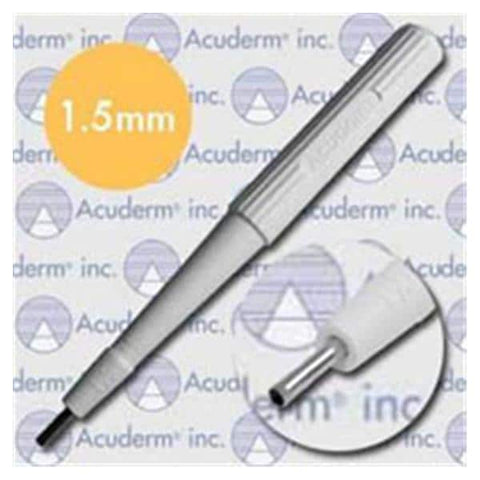 Acuderm, Inc Biopsy Punch Dermal Acu-Punch 1.5mm Ribbed Hollow Handle SS Bld Disp Strl 50/Bx - P1550