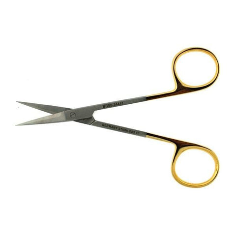 BR Surgical, LLC Scissors Iris 4-1/2" Sharp/Sharp Smooth Straight Tungsten Carbide Each - BR08-34411