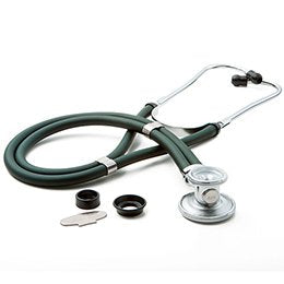 ADC McKesson McKesson Sprague Rappaport Stethoscope Green 2-Tube 22 Inch Tube Double Sided Chestpiece