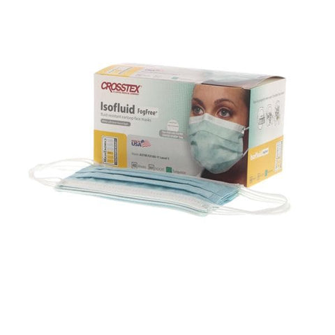 Crosstex International Mask Isofluid Fog-Free Anti-Fog ASTM Level 1 Turquoise 40/Bx, 40 BX/CA - GCICXT