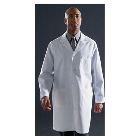 Medline Industries Inc Lab Coat 80% Polyester / 20% Cotton Poplin Mens White Size 46 Each - MDT12WHT46E
