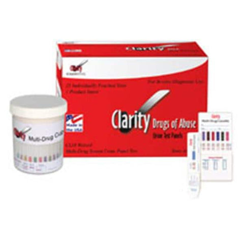 Diagnostic Test Group Clarity Drug Screen Urine Test Kit CLIA Waived 10 Panel 25/Bx - CD-DOA-1104