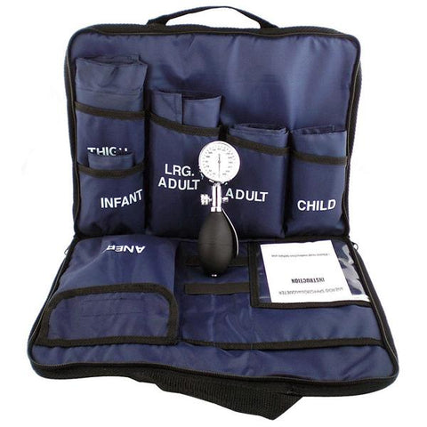 Medsource International Blood Pressure Kit Aneroid MediCuff 5 5 Sizes Arm/Thigh Navy Blue Each - MS-MED5N