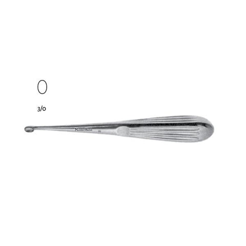 Miltex Curette Mastoid Spratt-Brun Meister-Hand 6-1/2" #3/0 Oval Cup Tip SS Each - Integra Miltex - MH19-704