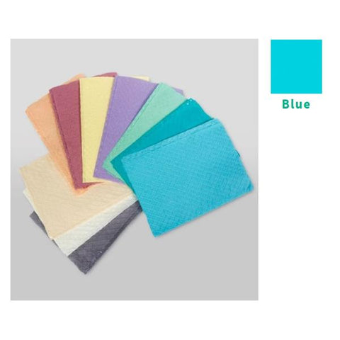 Tidi Products LLC Bib Towel TIDI Ultimate Diamond 13 in x 18 in Blue 3 Ply Tissue / Poly 500/Ca - 919403
