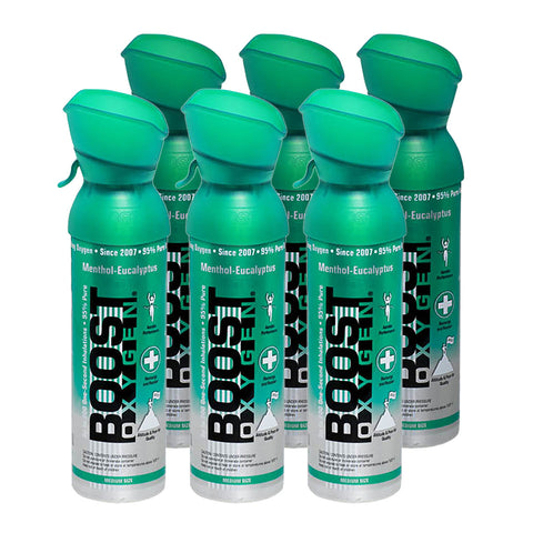 Boost Oxygen, Menthol-Eucalyptus, Medium (5-Liter), Case of 6