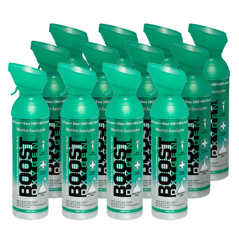 Boost Oxygen, Menthol-Eucalyptus, Large (10-Liter), Case of 12