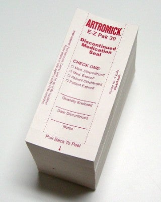 capsa E-Z Pak Discontinued Med Label - Red & White - Packa