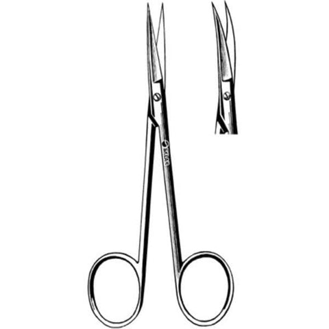 Sklar Instruments Scissors Iris Sklarlite 4-1/2" Sharp/Sharp Smooth Curved Stainless Steel Each - 23-1151