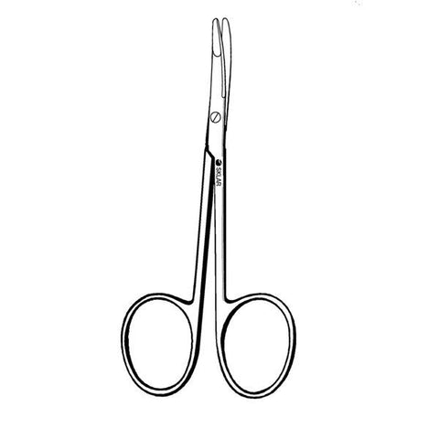 Sklar Instruments Scissors Blepharosplasty Iris 4-3/4" Blunt/Blunt Serrated Curved SS Each - 47-1147