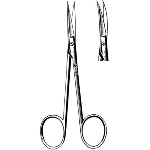 Sklar Instruments Scissors Iris Sklarlite 3-1/2" Sharp/Sharp Smooth Curved Stainless Steel Each - 23-1150