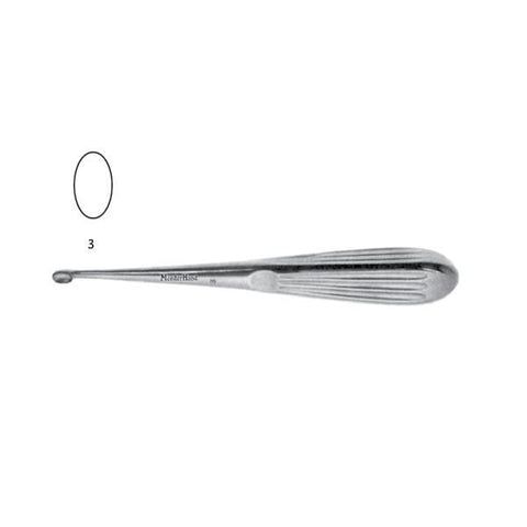 Miltex Curette Mastoid Spratt Meister-Hand 6-1/2" #3 Oval Cup Tip Stainless Steel Each - Integra Miltex - MH19-714