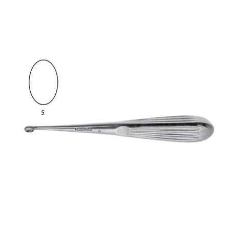Miltex Curette Mastoid Spratt Meister-Hand 6-1/2" #5 Oval Cup Tip Stainless Steel Each - Integra Miltex - MH19-718