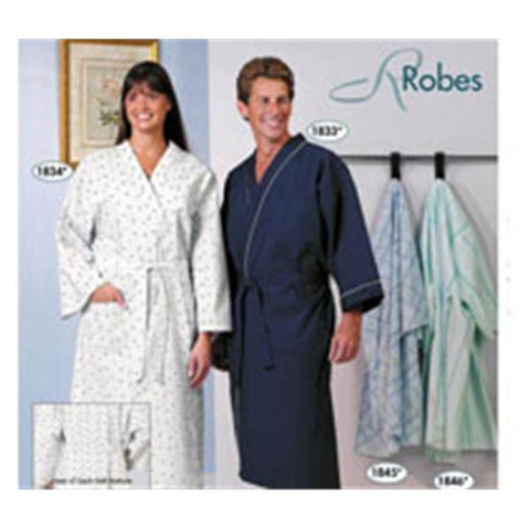 Fashion Seal Robe Collarless Polyester / Cotton Sheeting X-Large Unisex Aqua Multi Stripe Each - 1846-XL