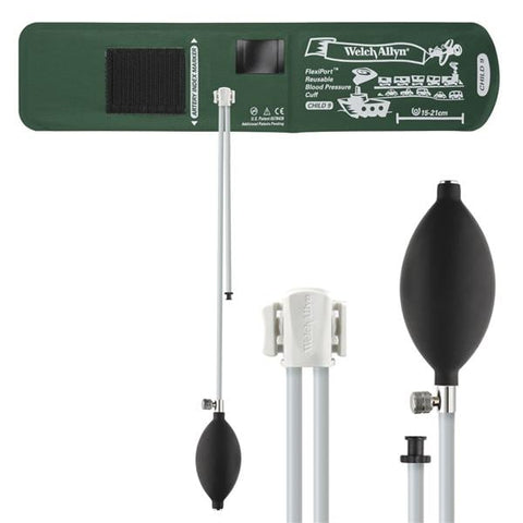 Welch Cuff Blood Pressure FlexiPort 15-21cm Child Size 9 Arm Green Eachch - Allyn - REUSE-09-2BV