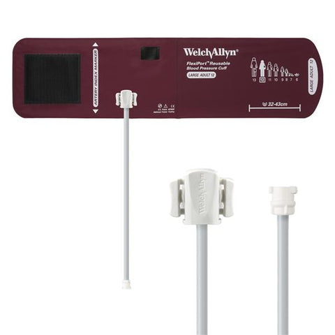 Welch Cuff Blood Pressure FlexiPort 32-43cm Large Adult Size 12 Arm Burgundy Each - Allyn - REUSE-12-1MQ