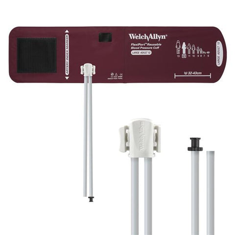 Welch Cuff Blood Pressure FlexiPort 32-43cm Large Adult Size 12 Arm Burgundy Each - Allyn - REUSE-12-2TP