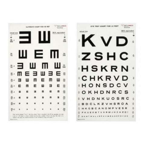 Dukal Corporation Chart Illiterate Vision Testing 20' Testing Distance 10x18" Each - 3063