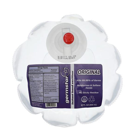 Germstar Sanitizer Hnd Liquid f/ 32oz Cmrcl Dspnsr Alc70% 32oz Rfl Bg Mx Pk Frsh Mnt 6/Pk - 20056
