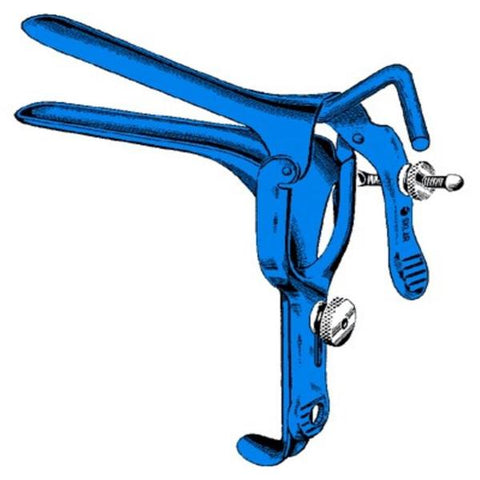 Sklar Instruments Speculum Vaginal Pederson 4x7/8" Medium Blue Stainless Steel Each - 91-5044