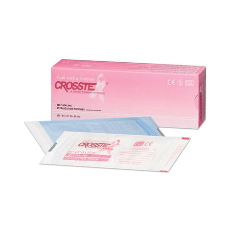 Crosstex International Pouch Sterilization Duo Check 5.25 in x 10 in Pink 200/Bx, 10 BX/CA - SCMPP