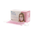 Medicom Mask Procedure Safe+Mask Premier Elite ASTM Level 3 Flat Pleated Pink Size 50/Bx, 10 BX/CA - 2046