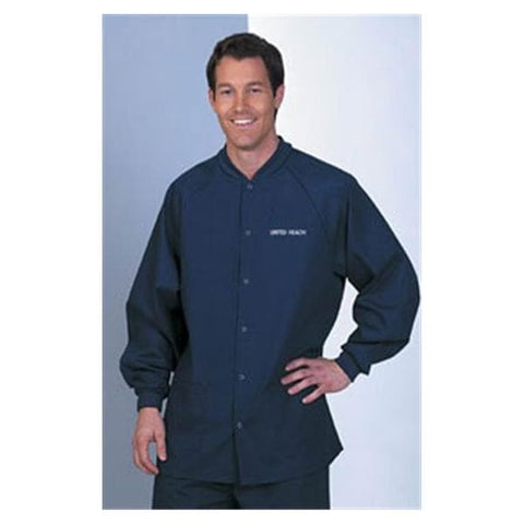 Fashion Seal Jacket Warm-Up 65% Polyester / 35% Cotton Unisex Navy Small 2 Pockets Each - 7708-S