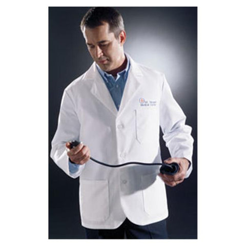 Medline Industries Inc Lab Coat Consultation 80% Polyester / 20% Cotton Poplin Mens White Sz 56 30" Each - MDT10WHT56E