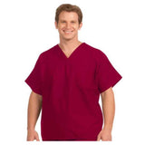 Fashion Seal Shirt Scrub Fashion Poplin Unisex X-Small Sangria Each - 78003-XS